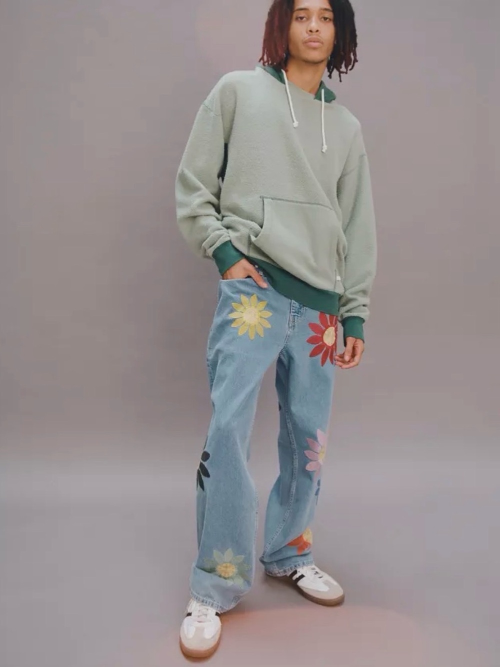 BDG - Skate Fit Jeans Embroidered Flowers from Urban Outfitters unisex